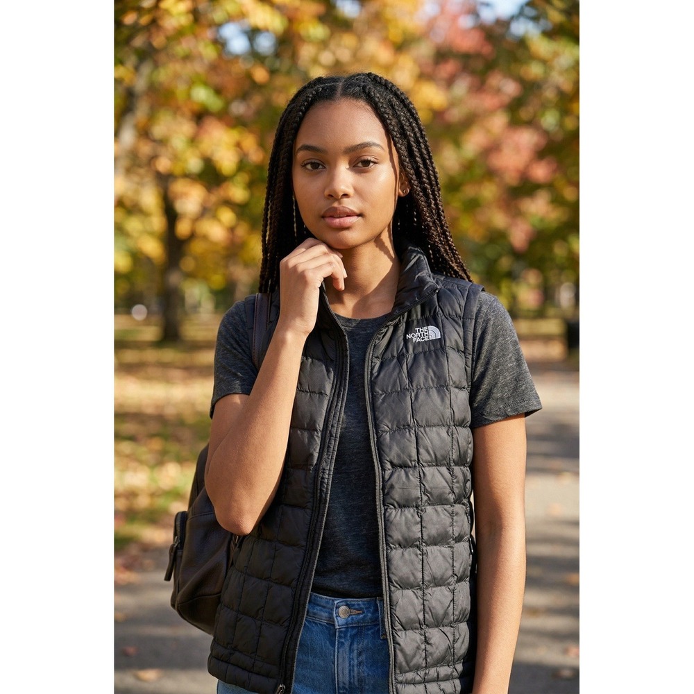 The North Face Thermoball Eco Quilted Puffer Black Vest Women's Size Small